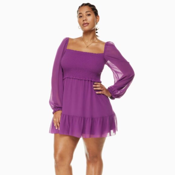 NWT WILFRED | Aritzia Tempest Chiffon Tiered Mini Dress | Sz. XS - Picture 3 of 11